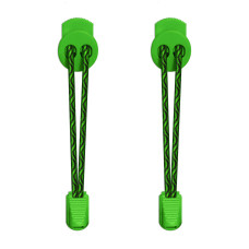 Lacets élastiques noirs et verts avec lock