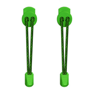 Lacets élastiques noirs et verts avec lock