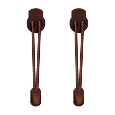 Lacets élastiques à rayures marron foncé avec lock