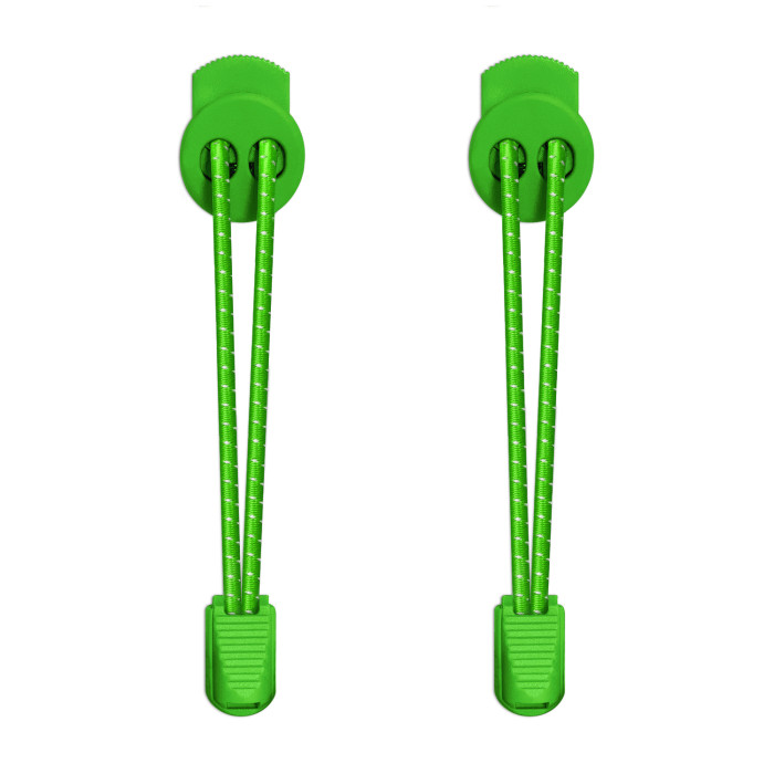 Lacets élastiques vert fluo avec lock