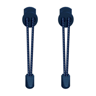 Lacets élastiques à rayures bleu marine avec lock