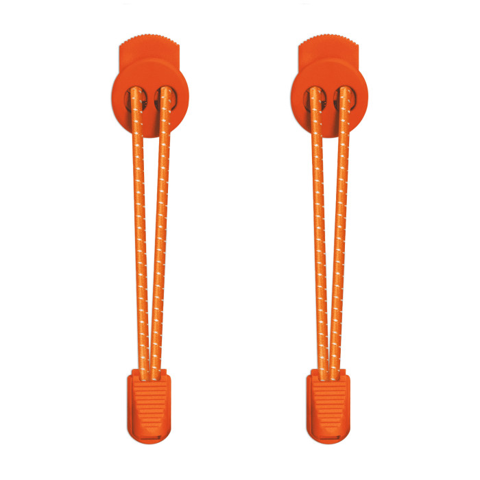 Lacets élastiques orange fluo avec lock