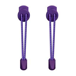 Lacets élastiques violets à rayures avec lock