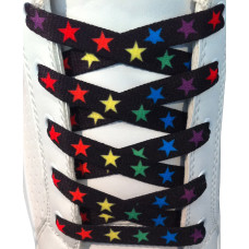 Lacets plats multicolores étoilés