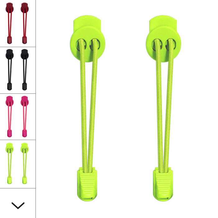 Lacets élastiques jaune fluo avec lock