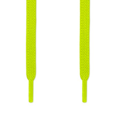 Lacets plats élastiques jaune fluo (sans noeud)