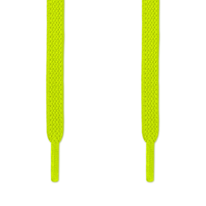 Lacets plats élastiques jaune fluo (sans noeud)