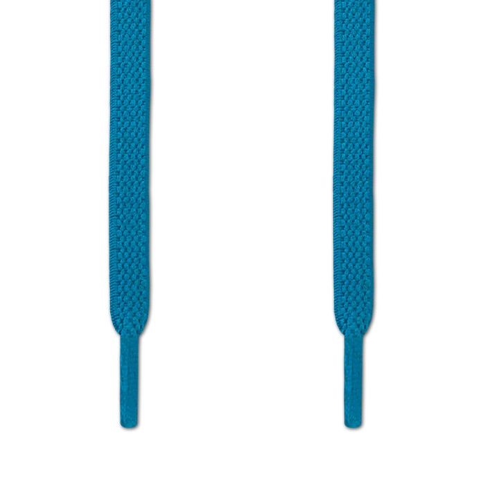 Lacets plats élastiques bleu turquoise (sans noeud)