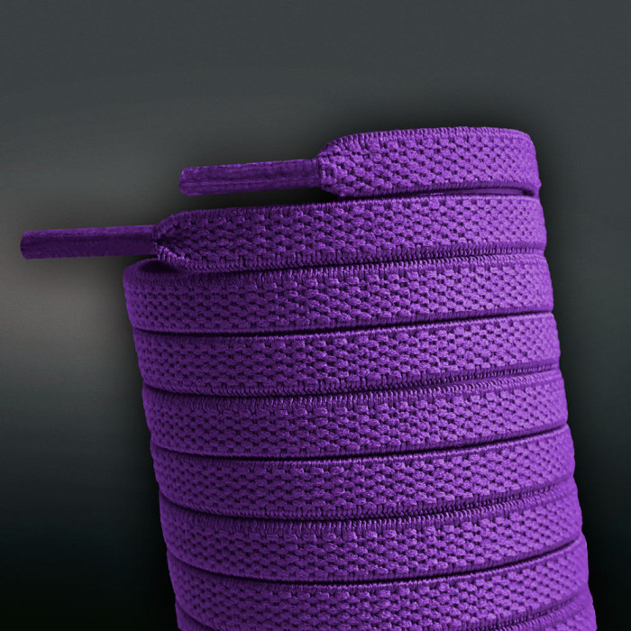 Lacets plats élastiques violet (sans noeud)