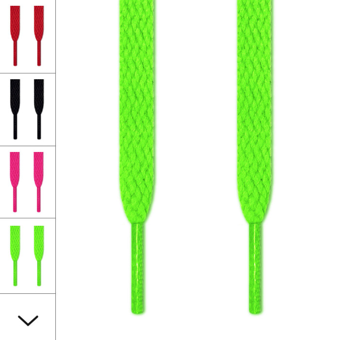 Lacets plats vert fluo