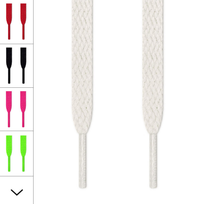 Lacets plats blancs