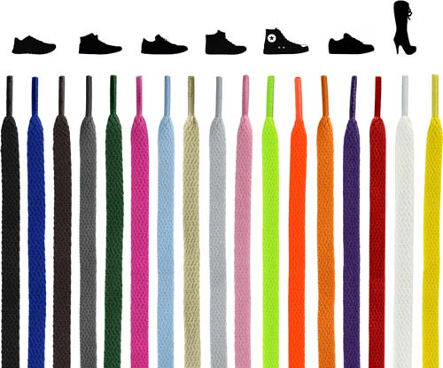 lacets plats couleur